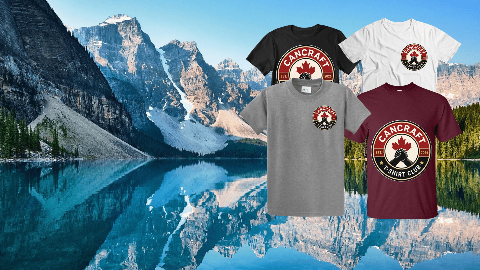 CanCraft tees over a Canadian landscape